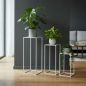 Preview: DanDiBo Blumenständer Metall Weiss Eckig 96482 3 er Set Pflanzenständer Blumenhocker Beistelltisch Blumensäule Modern Pflanzenhocker