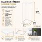 Preview: DanDiBo Blumenständer Metall Weiss Eckig 96482 L Pflanzenständer 70 cm Blumenhocker Beistelltisch Blumensäule Modern Pflanzenhocker