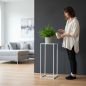 Preview: DanDiBo Blumenständer Metall Weiss Eckig 96482 L Pflanzenständer 70 cm Blumenhocker Beistelltisch Blumensäule Modern Pflanzenhocker