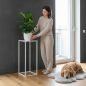 Preview: DanDiBo Blumenständer Metall Weiss Eckig 96482 L Pflanzenständer 70 cm Blumenhocker Beistelltisch Blumensäule Modern Pflanzenhocker
