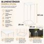 Preview: DanDiBo Square Metal Plant Stand White 96482 M 60 cm Plant Holder Plant Stool Side Table Flower Pedestal Modern Plant Stool