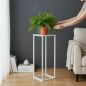 Preview: DanDiBo Metal Plant Stand White Square 96482 S Plant Holder 50 cm Flower Stool Side Table Flower Pedestal Modern Plant Stool