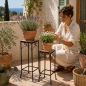 Preview: DanDiBo Mosaic Plant Stand Square Set of 2 12012 Plant Stands for Outdoor Use Flower Stools Outdoor Side Table Plant Stool