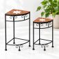 Preview: DanDiBo Mosaic Plant Stand Square Set of 2 12013 Outdoor Plant Stand 41 cm / 52 cm Flower Stool Outdoor Side Table Plant Stool Corner Shelf
