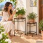 Preview: DanDiBo Mosaic Plant Stand Square Set of 2 12013 Outdoor Plant Stand 41 cm / 52 cm Flower Stool Outdoor Side Table Plant Stool Corner Shelf