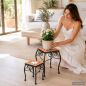 Preview: DanDiBo Mosaic Flower Stand Square Set of 2 12015 Plant Stand for Outdoor Use Flower Stool Outdoor Side Table Plant Stool