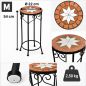 Preview: DanDiBo Round Mosaic Flower Stand 12011 M, Outdoor Plant Stand 54 cm, Plant Stool, Outdoor Side Table, Plant Display Stool