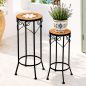 Preview: DanDiBo Round Mosaic Plant Stands Set of 2 12011 Outdoor Plant Stands Flower Pot Stools Outdoor Side Tables Plant Stools