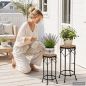 Preview: DanDiBo Round Mosaic Plant Stands Set of 2 12011 Outdoor Plant Stands Flower Pot Stools Outdoor Side Tables Plant Stools