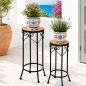 Preview: DanDiBo Round Mosaic Plant Stands Set of 2 12011 Outdoor Plant Stands Flower Pot Stools Outdoor Side Tables Plant Stools