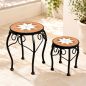 Preview: DanDiBo Mosaic Round Plant Stand Set of 2 12014 Plant Holder for Outdoor Use Flower Stool Outdoor Side Table Plant Stool