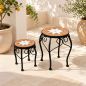 Preview: DanDiBo Mosaic Round Plant Stand Set of 2 12014 Plant Holder for Outdoor Use Flower Stool Outdoor Side Table Plant Stool