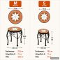 Preview: DanDiBo Mosaic Round Plant Stand Set of 2 12014 Plant Holder for Outdoor Use Flower Stool Outdoor Side Table Plant Stool