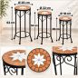 Preview: DanDiBo Round Mosaic Plant Stands, Set of 3, 12011, Outdoor Flower Stands, Plant Stools, Side Tables