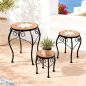 Preview: DanDiBo Round Mosaic Plant Stand Set of 3 12014 Plant Holder for Outdoor Use Flower Stool Outdoor Side Table Plant Stool