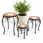 Preview: DanDiBo Round Mosaic Plant Stand Set of 3 12014 Plant Holder for Outdoor Use Flower Stool Outdoor Side Table Plant Stool