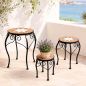 Preview: DanDiBo Round Mosaic Plant Stand Set of 3 12014 Plant Holder for Outdoor Use Flower Stool Outdoor Side Table Plant Stool
