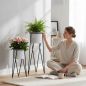 Preview: DanDiBo Blumenständer mit Topf Metall Schwarz Weiß 2er Set Blumenhocker 96043 Blumensäule Modern Pflanzenständer Pflanzenhocker