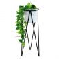 Preview: DanDiBo Blumenständer mit Topf Metall Schwarz Weiß Rund 96043 L 75 cm Pflanzenständer Blumenhocker Beistelltisch Blumensäule Modern Pflanzenhocke