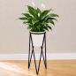 Preview: DanDiBo Blumenständer mit Topf Metall  Schwarz Weiß Rund 96043 S 50 cm Pflanzenständer Blumenhocker Beistelltisch Blumensäule Modern Pflanzenhocker