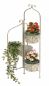 Preview: DanDiBo Blumentreppe Innen Metall Weiß Grau 100 cm Blumenständer mit 4 Töpfe 96128 Blumenständer Blumensäule Pflanzenständer Balkon Vintage