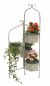 Preview: DanDiBo Blumentreppe Innen Metall Weiß Grau 100 cm Blumenständer mit 4 Töpfe 96128 Blumenständer Blumensäule Pflanzenständer Balkon Vintage