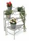 Preview: DanDiBo Blumentreppe Innen Metall Weiß Grau 55 cm Blumenständer mit 3 Ablagen 96125 Blumenständer Blumensäule Pflanzenständer Balkon Vintage