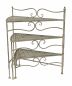 Preview: DanDiBo Blumentreppe Innen Metall Weiß Grau 55 cm Blumenständer mit 3 Ablagen 96125 Blumenständer Blumensäule Pflanzenständer Balkon Vintage