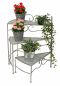 Preview: DanDiBo Blumentreppe Innen Metall Weiß Grau 55 cm Blumenständer mit 3 Ablagen 96125 Blumenständer Blumensäule Pflanzenständer Balkon Vintage