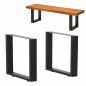 Preview: DanDiBo 2x Bankgestell Metall Schwarz 43 x 30 cm Bank Füße Bankbeine 96664 Bankkufen Couchtisch Tisch Beine Tischgestell