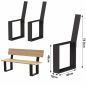 Preview: DanDiBo 2x Metal Bench Legs Black with Backrest Set Solid DIY Bench Feet 96478 Seat Frame for Garden Bench Robust and Stable