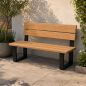 Preview: DanDiBo 2x Metal Bench Legs Black with Backrest Set Solid DIY Bench Feet 96478 Seat Frame for Garden Bench Robust and Stable