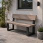 Preview: DanDiBo 2x Metal Bench Legs Black with Backrest Set Solid DIY Bench Feet 96478 Seat Frame for Garden Bench Robust and Stable