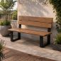 Preview: DanDiBo 2x Metal Bench Legs Black with Backrest Set Solid DIY Bench Feet 96478 Seat Frame for Garden Bench Robust and Stable