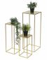 Preview: DanDiBo Flower Stool Metal Gold Angular Set of 3 Flower Stand Side Table 96406 Flower Column Modern Plant Stand Plant Stool