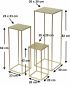 Preview: DanDiBo Flower Stool Metal Gold Angular Set of 3 Flower Stand Side Table 96406 Flower Column Modern Plant Stand Plant Stool