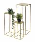 Preview: DanDiBo Flower Stool Metal Gold Angular Set of 3 Flower Stand Side Table 96406 Flower Column Modern Plant Stand Plant Stool