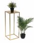 Preview: DanDiBo Blumenhocker Metall Gold Eckig 70 cm Blumenständer Beistelltisch 96506 L Blumensäule Modern Pflanzenständer Pflanzenhocker