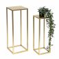 Preview: DanDiBo Flower Stool Metal Gold Angular Flower Stand Side Table 96506 Set of 2 Flower Column Modern Plant Stand Plant Stool