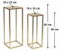 Preview: DanDiBo Flower Stool Metal Gold Angular Flower Stand Side Table 96506 Set of 2 Flower Column Modern Plant Stand Plant Stool