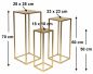 Preview: DanDiBo Blumenhocker Metall Gold Eckig Blumenständer Beistelltisch 96506 3er Set Blumensäule Modern Pflanzenständer Pflanzenhocker