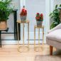 Preview: DanDiBo Flower Stool Metal Gold Round Flower Stand Side Table 96510 Set of 2 Flower Column Modern Plant Stand Plant Stool