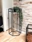 Preview: DanDiBo Blumenhocker Metall Schwarz 6eck 70 cm Blumenständer Blumensäule 96453 L Pflanzenhocker Modern Pflanzenständer