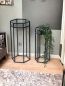 Preview: DanDiBo Blumenhocker Metall Schwarz 6eck Blumenständer Beistelltisch 96453 2er Set Pflanzenständer Blumensäule Modern Pflanzenhocker