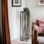 Preview: DanDiBo Flower Stool Metal Black Square 100 cm Flower Stand Side Table 96458 Flower Column Design Modern Plant Stand Plant Stool