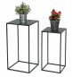 Preview: DanDiBo Blumenhocker Metall Schwarz Eckig Blumenständer Beistelltisch 96312 2er Set Blumensäule Modern Pflanzenständer Pflanzenhocker