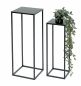 Preview: DanDiBo Blumenhocker Metall Schwarz Eckig Blumenständer Beistelltisch 96315 2er Set Blumensäule Modern Pflanzenständer Pflanzenhocker