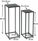 Preview: DanDiBo Blumenhocker Metall Schwarz Eckig Blumenständer Beistelltisch 96315 2er Set Blumensäule Modern Pflanzenständer Pflanzenhocker