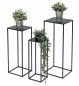 Preview: DanDiBo Flower Stool Metal Black Square Flower Stand Side Table 96315 Set of 3 Flower Column Modern Plant Stand Plant Stool