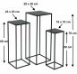 Preview: DanDiBo Flower Stool Metal Black Square Flower Stand Side Table 96315 Set of 3 Flower Column Modern Plant Stand Plant Stool